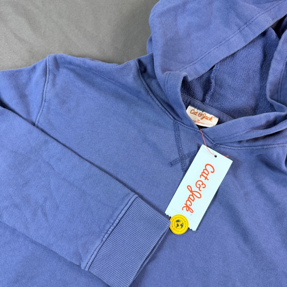 Cat & Jack Boys Blue Hooded Sweatshirt Pullover Kangaroo Pocket Size M 8/10